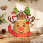 Reindeer Pop-up Mug SVG - 3D Layered Chrismas Paper Craft Template for Cricut