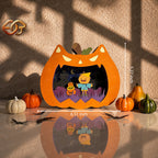 Spooky Cat Pop-up SVG - 3D Layered Halloween Paper Craft Template for Cricut 3