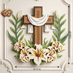 Floral Cross 3D Layered SVG | Christmas Paper Cut File
