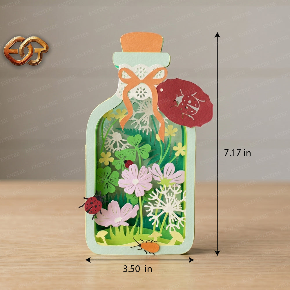 Floral Garden Pop-up Jar SVG – 3D Layered Flower Jar Paper Craft Template for Cricut 3