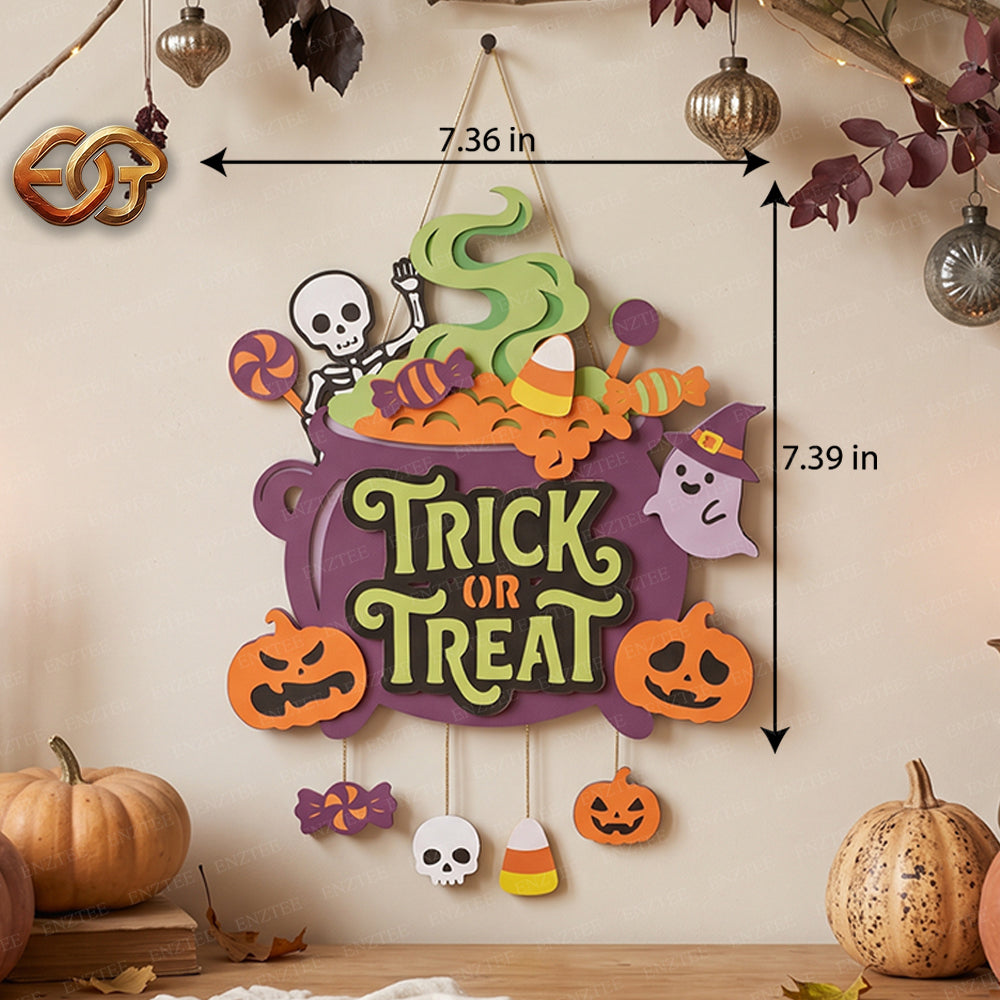 Halloween Door Hanger 3D Layered SVG | Halloween Paper Cut File 2