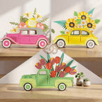 Combo 3 Flower Pop-up Car SVG – 3D Layered Flower Car Paper Craft Template for Cricut