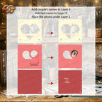 Personalized Wedding Heart Shadow Box SVG for Cricut | 3D Layered SVG Paper Cut Light Box Template
