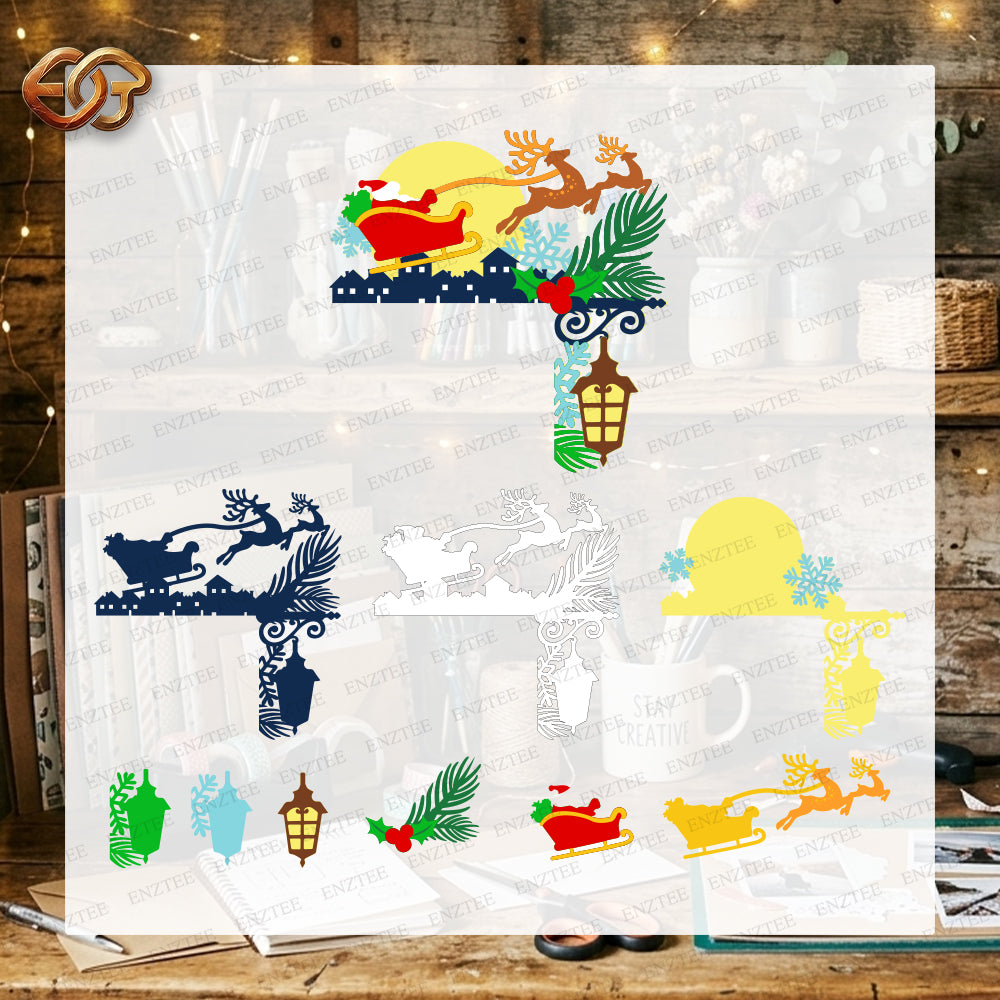 Christmas Door Toppers 3D Layered SVG | Christmas Paper Cut File 2