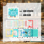 Beach Shadow Box SVG for Cricut | 3D Layered SVG Paper Cut Light Box Template 3