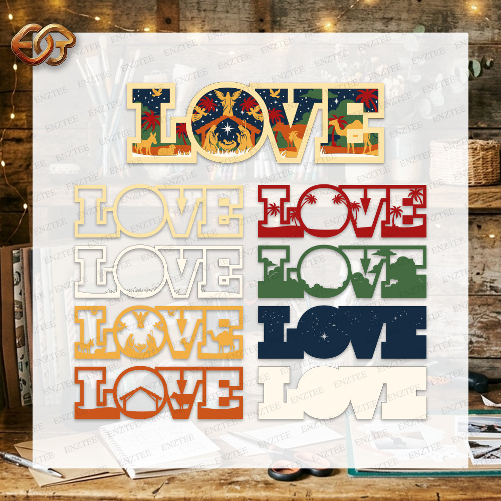 Love 3D Layered SVG | Christmas Paper Cut File