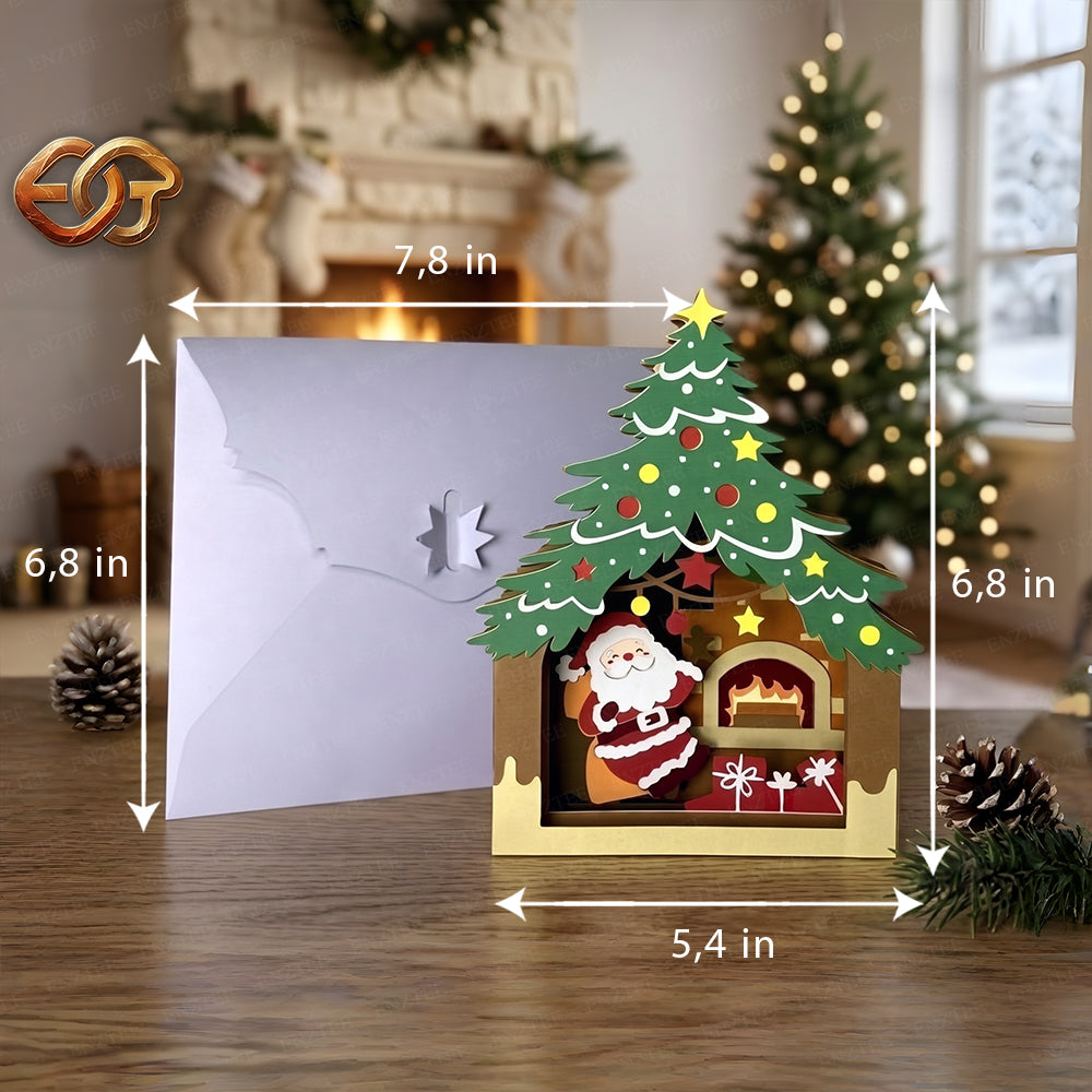Combo 3 Christmas Pop-up SVG - 3D Layered Christmas Paper Craft Template for Cricut