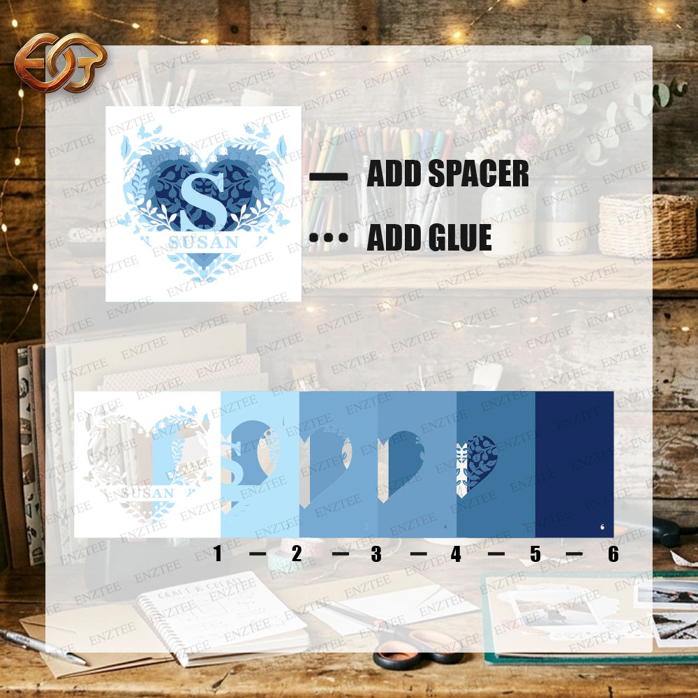 Personalized Winter Monogram Shadow Box SVG for Cricut | 3D Layered SVG Paper Cut Light Template