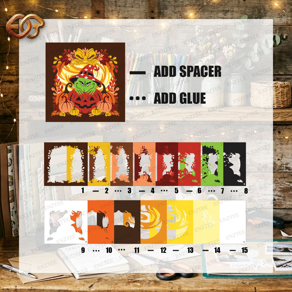 Halloween Shadow Box SVG for Cricut | 3D Layered SVG Paper Cut Light Template 4