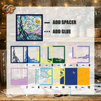 Starry Night Shadow Box SVG for Cricut | 3D Layered SVG Paper Cut Light Box Template