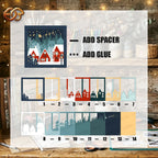 Christmas Village Shadow Box SVG for Cricut | 3D Layered SVG Paper Cut Light Template 1
