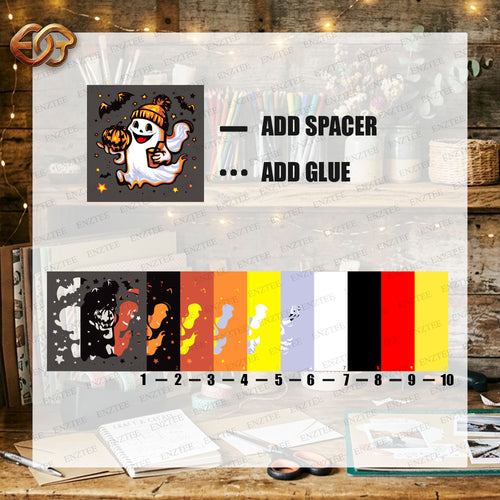 Boo Halloween Shadow Box SVG for Cricut | 3D Layered SVG Paper Cut Light Template 1