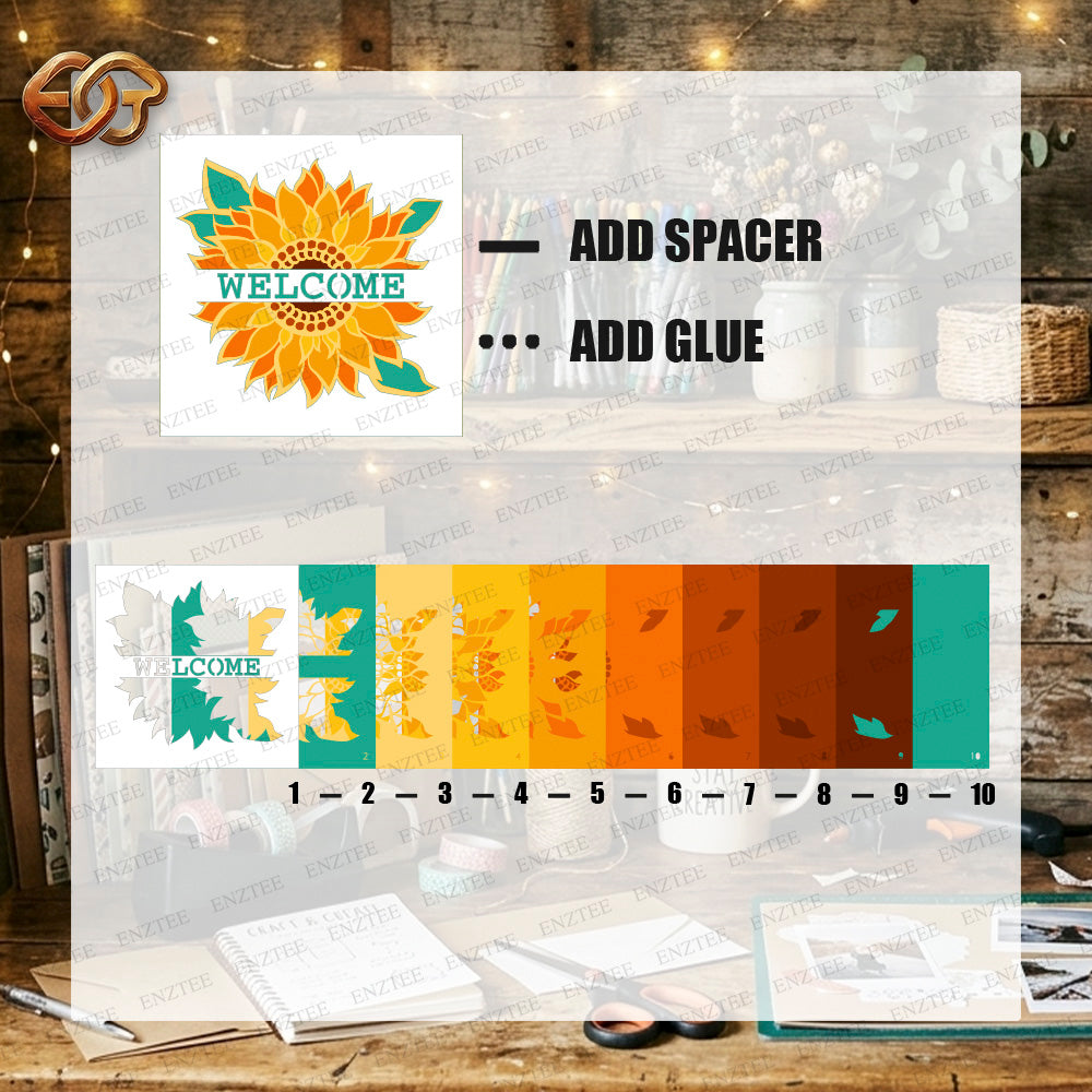 Sunflower Shadow Box SVG for Cricut | 3D Layered SVG Paper Cut Light Template