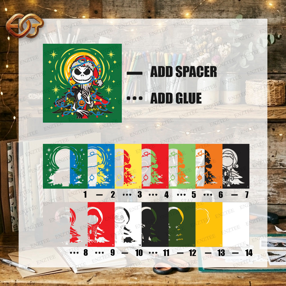 Nightmare Shadow Box SVG for Cricut | 3D Layered SVG Paper Cut Light Template 5