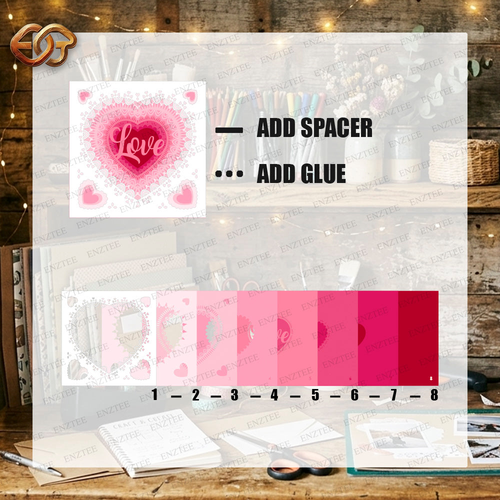 Heart Shadow Box SVG for Cricut | 3D Layered SVG Paper Cut Light Box Template