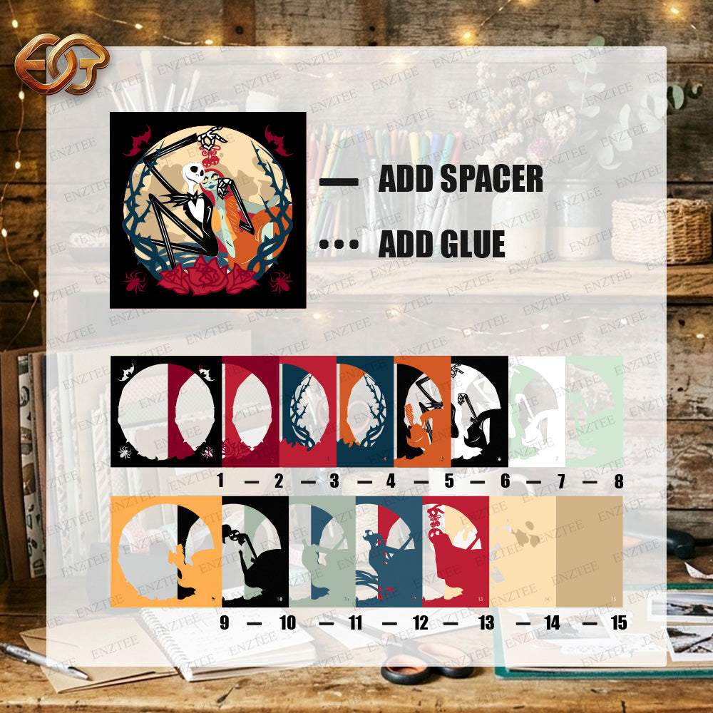 Nightmare Shadow Box SVG for Cricut | 3D Layered SVG Paper Cut Light Template 6