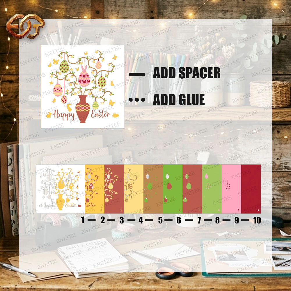 Easter Shadow Box SVG for Cricut | 3D Layered SVG Paper Cut Light Template 5