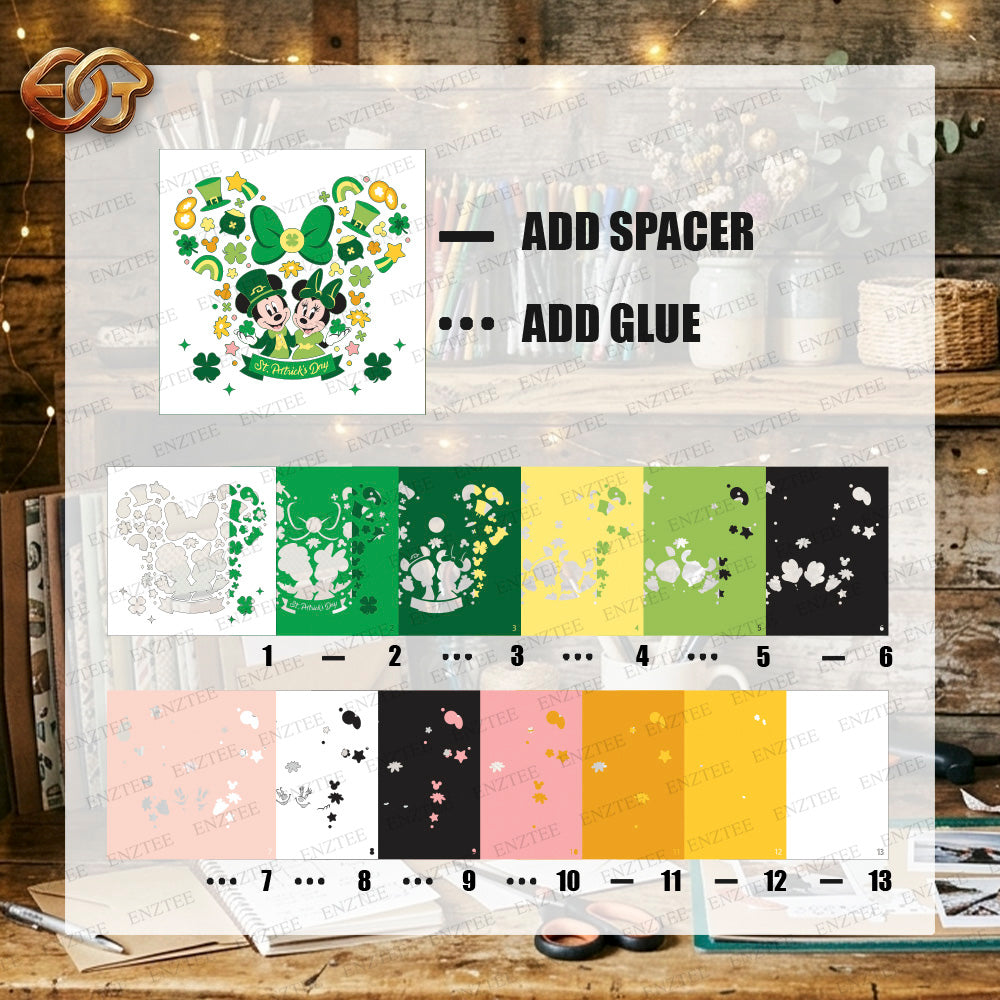Saint Patrick Shadow Box SVG for Cricut | 3D Layered SVG Paper Cut Light Box Template 1