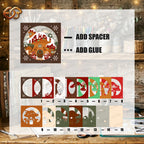 Christmas Mushroom Shadow Box SVG for Cricut | 3D Layered SVG Paper Cut Light Template