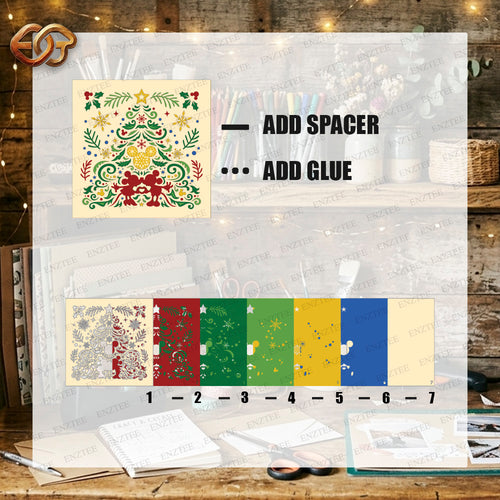 Christmas Mouse Couple Shadow Box SVG for Cricut | 3D Layered SVG Paper Cut Light Box Template 2
