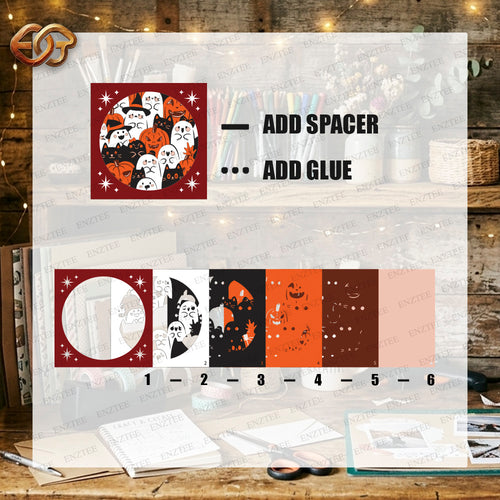 Boo Halloween Shadow Box SVG for Cricut | 3D Layered SVG Paper Cut Light Template 2